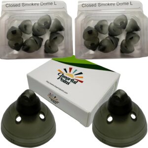 Phonak Closed Smokey Hearing Aid Domes 4.0 – Compatible with Marvel, Paradise, Lumity RIC Devices – Original Phonak Replacement Tips - Large 2 Pack