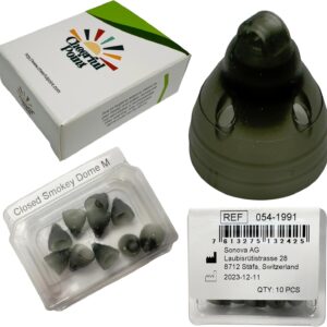 Phonak Closed Smokey Hearing Aid Domes 4.0 – Compatible with Marvel, Paradise, Lumity RIC Devices – Original Phonak Replacement Tips - Medium