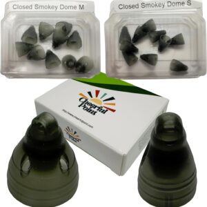 Phonak Closed Smokey Hearing Aid Domes 4.0 – Compatible with Marvel, Paradise, Lumity RIC Devices – Original Phonak Replacement Tips - Small & Medium 2 Pack