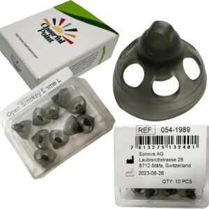 Phonak Open Smokey Hearing Aid Domes 4.0 – Compatible with Marvel, Paradise, Lumity RIC Devices – Original Phonak Replacement Tips - Large