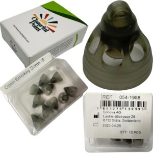 Phonak Open Smokey Hearing Aid Domes 4.0 – Compatible with Marvel, Paradise, Lumity RIC Devices – Original Phonak Replacement Tips - Medium