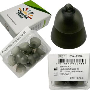 Phonak Power Smokey Hearing Aid Domes 4.0 – Compatible with Marvel, Paradise, Lumity RIC Devices – Dual Flange – Original Replacement Tips - Medium
