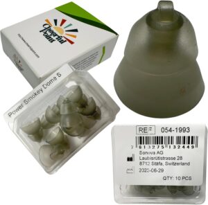 Phonak Power Smokey Hearing Aid Domes 4.0 – Compatible with Marvel, Paradise, Lumity RIC Devices – Dual Flange – Original Replacement Tips