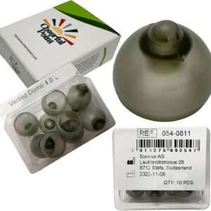 Phonak Vented Hearing Aid Domes 4.0 – Compatible with Phonak Marvel, Paradise, Lumity RIC Devices – Open Fit – Original Phonak Replacements - Large